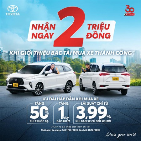 Toyota Việt Nam khuyến mãi: Bác Tài giới thiệu - Nhận ngay 2 triệu