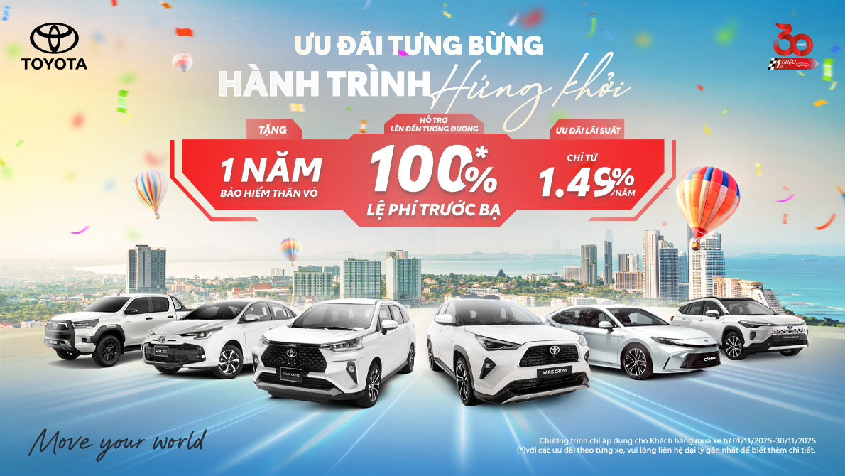 Toyota Việt Nam, Toyota Vinh cùng hệ thống đại lý triển khai chương trình khuyến mãi tháng 11/2025
